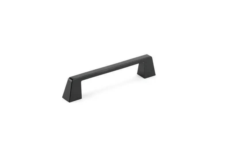 Richelieu Enhanced Stirling Gatherion 5 1/16-inch (128 mm) Matte Black Modern Rectangular Cabinet Pull, BP7340128900