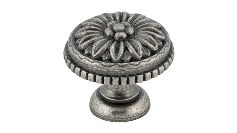 Richelieu Environmentally-Safe 1 3/16-inch (30 mm) Pewter, Traditional Round Cabinet Knob, BP04330142