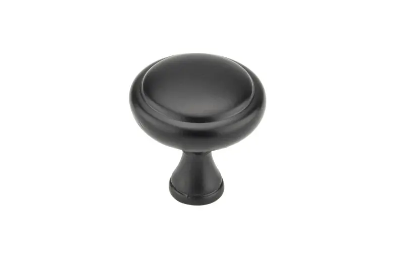 Richelieu Expert Candiac Gatherion 1 1/4-inch (32 mm) Matte Black, Traditional Cabinet Mushroom Knob, BP79032900