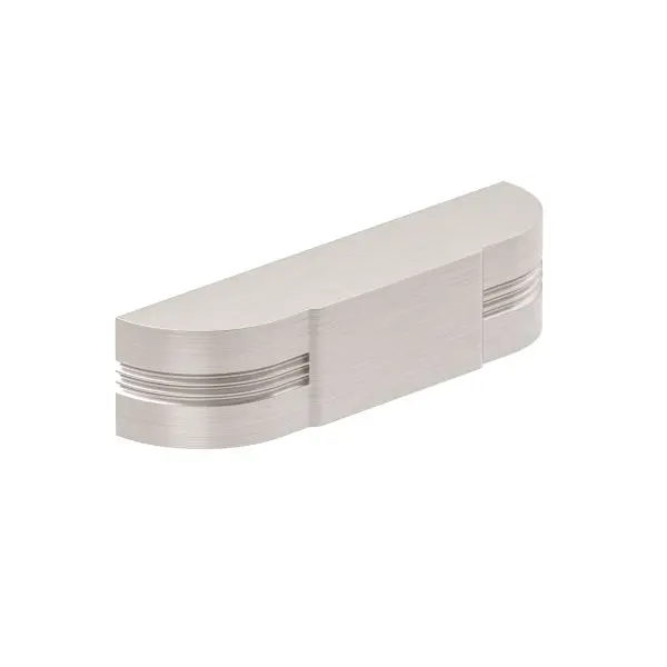 Richelieu Extra-Strong Prato Gatherion 5 1/16-inch (128 mm) Grooved Brushed Nickel Transitional Cabinet Cup Pull, 6579128195