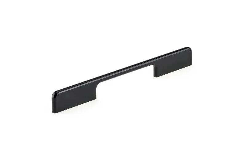 Richelieu Fast 5 1/16-inch (128 mm) to 7 9/16-inch (192 mm) Black Modern Curved Cabinet Pull, 676019290