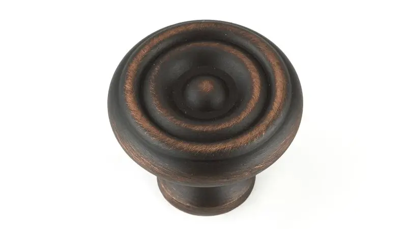 Richelieu Fast-Acting Laval Gatherion 1 1/4-inch (32 mm) Brushed Oil-Rubbed Bronze, Traditional Round Cabinet Knob, BP1430...