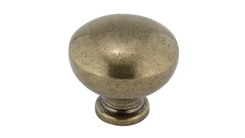 Richelieu Faubourg Gatherion 1 1/4-inch (32 mm) Burnished Brass, Traditional Cabinet Mushroom Knob, BP7091332BB