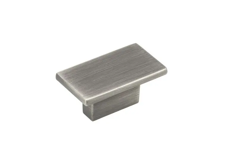 Richelieu Flemingdon Gatherion 1 9/16-inch (40 mm) x 7/8-inch (22 mm) Antique Nickel Modern Rectangular Cabinet Knob, BP81...