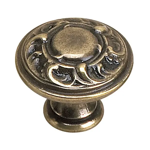 Richelieu Genuine 1 3/16-inch (30 mm) Burnished Copper Alloy, Traditional Round Cabinet Knob, 2440130BB