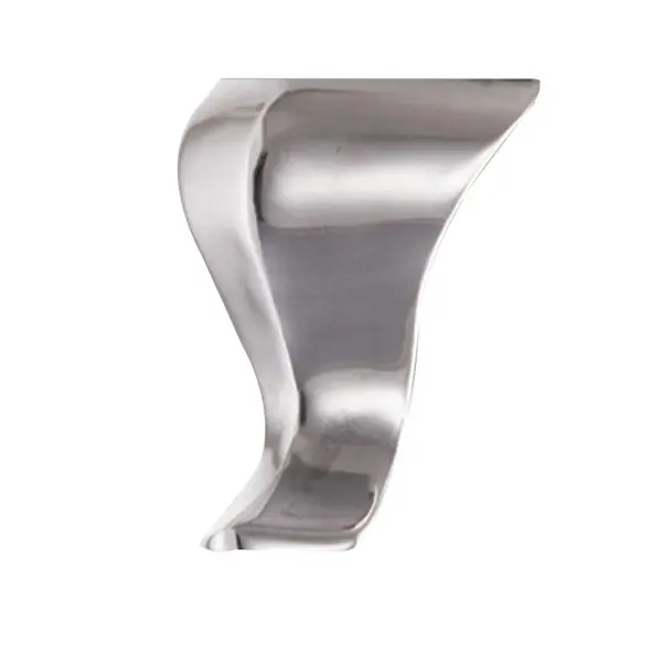 Richelieu Glow 4-inch (102 mm) Curved Aluminum Furniture Leg, Brushed Aluminum Finish, 560060
