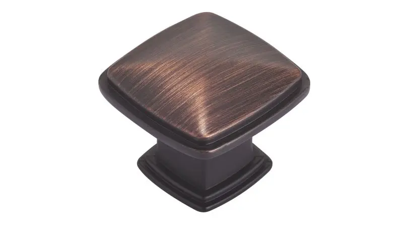 Richelieu Glow Charlemagne Gatherion 1 1/4-inch (31 mm) Textured Finish Oil-Rubbed Bronze Transitional Square Cabinet Knob...