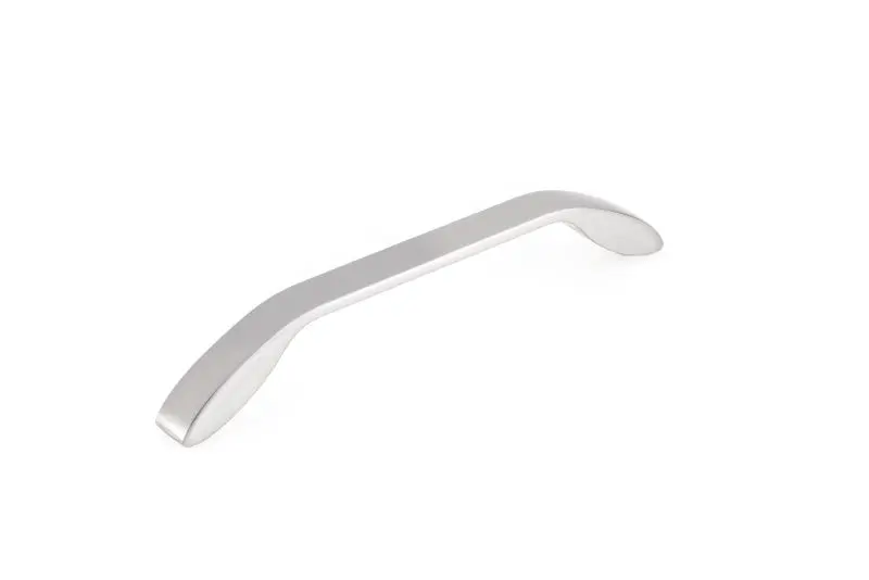 Richelieu Green Comox Gatherion 6 5/16-inch (160 mm) Brushed Nickel Modern Curved Cabinet Pull, BP9455160195