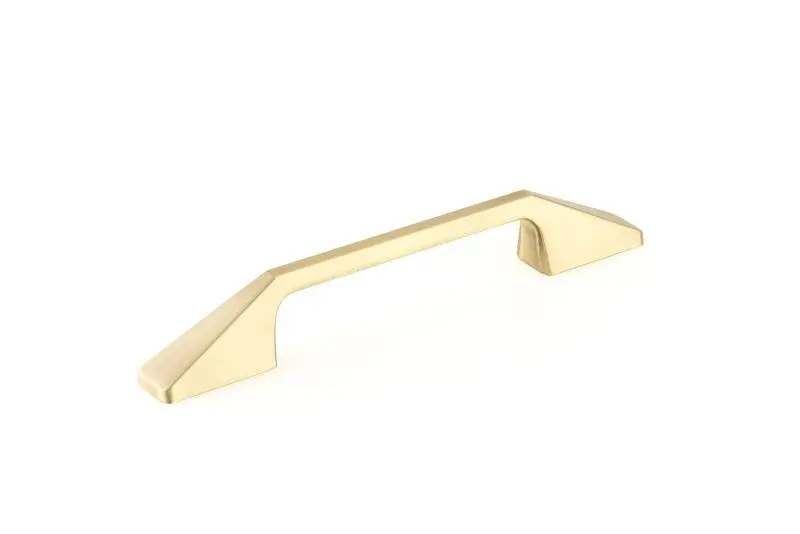 Richelieu Green Medina Gatherion 5 1/16-inch (128 mm) Satin Brass Modern Rectangular Cabinet Pull, BP7238128160