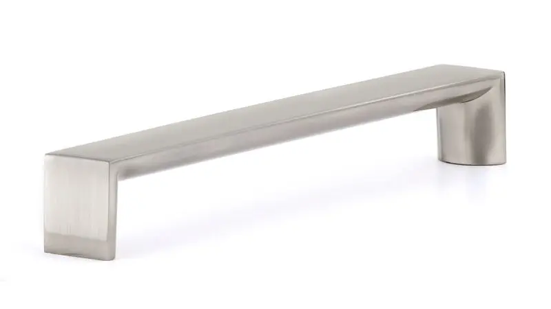 Richelieu Grooved Fort Greene Gatherion 6 5/16-inch (160 mm) Brushed Nickel Modern Rectangular Cabinet Pull, BP458160195