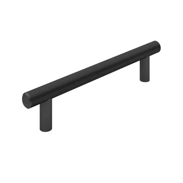 Richelieu Hearst Gatherion 5 1/16-inch (128 mm) Textured Matte Ebony Knurled Cabinet Bar Pull, BP3060128900