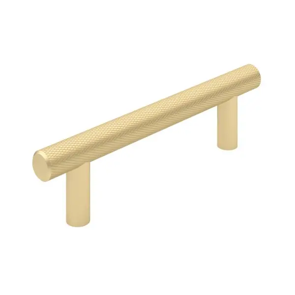 Richelieu Hearst Gatherion 3 3/4-inch (96 mm) Textured Satin Red Brass Knurled Cabinet Bar Pull, BP306096160