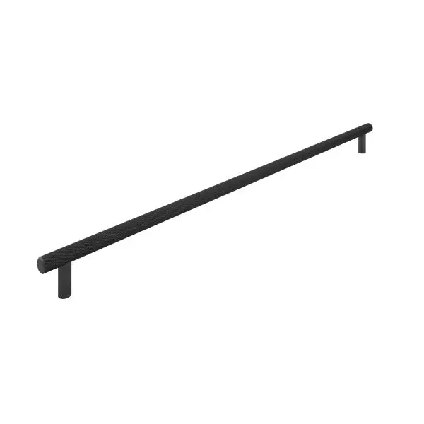 Richelieu Hearst Gatherion 17 5/8-inch (448 mm) Textured Matte Black Knurled Cabinet Bar Pull, BP3060448900