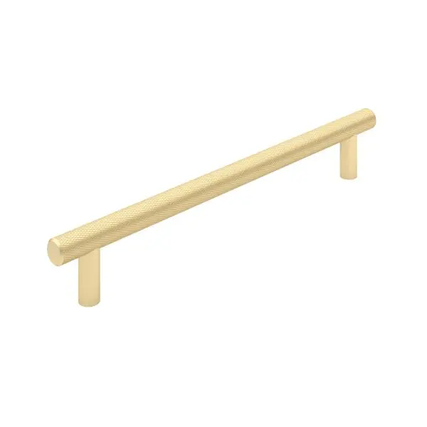 Richelieu Hearst Gatherion 7 9/16-inch (192 mm) Textured Satin Brass Knurled Cabinet Bar Pull, BP3060192160