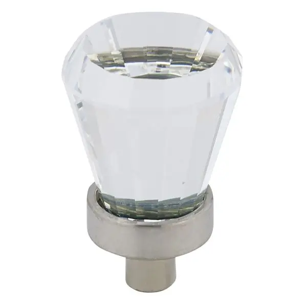 Richelieu High-Strength 3/4-inch (19 mm) Crystal and Brushed Electroless Nickel, Traditional Cabinet Knob, BP27619511