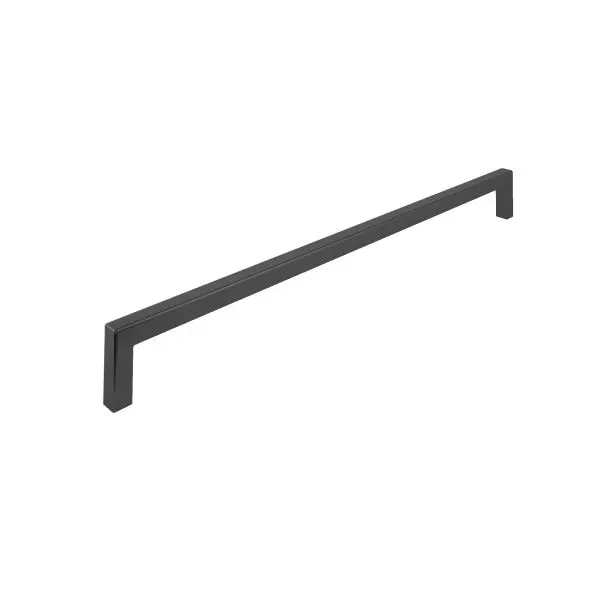 Richelieu Luminous Lambton Gatherion 12 5/8-inch (320 mm) Matte Carbon Black Modern Rectangular Cabinet Pull, BP873320900