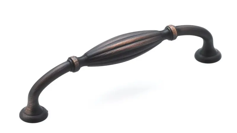 Richelieu Madeleine Gatherion 5 1/16-inch (128 mm) Grooved Brushed Oil-Rubbed Bronze, Traditional Round Cabinet Pull, BP80...