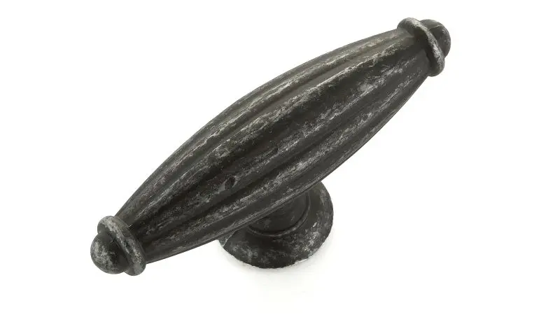 Richelieu Madeleine Gatherion 2 9/16-inch (65 mm) x 13/16-inch (20 mm) Grooved Raw Ductile Iron, Traditional Oval Cabinet ...