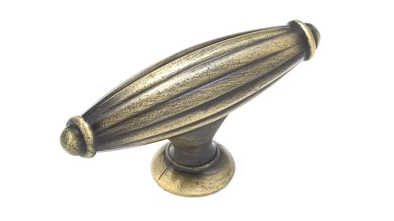 Richelieu Madeleine Gatherion 2 9/16-inch (65 mm) x 13/16-inch (20 mm) Grooved Antique English, Traditional Oval Cabinet K...