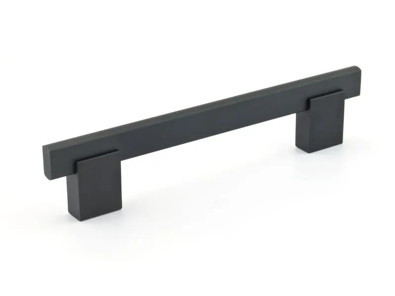 Richelieu Madison Gatherion 5 1/16-inch (128 mm) Matte Black Modern Rectangular Cabinet Bar Pull, BP905128900