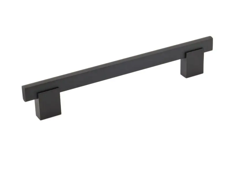 Richelieu Madison Gatherion 6 5/16-inch (160 mm) Matte Black Modern Rectangular Cabinet Bar Pull, BP905160900