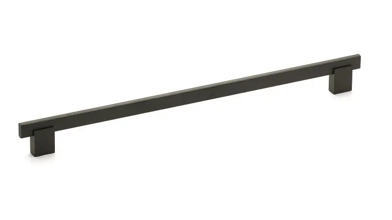 Richelieu Madison Gatherion 12 5/8-inch (320 mm) Matte Black Modern Rectangular Cabinet Bar Pull, BP905320900