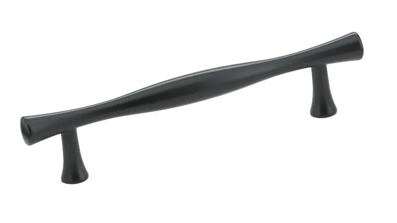Richelieu Mahogany Gatherion 3 3/4-inch (96 mm) Matte Jet Black Modern Cabinet Bar Pull, BP7061900