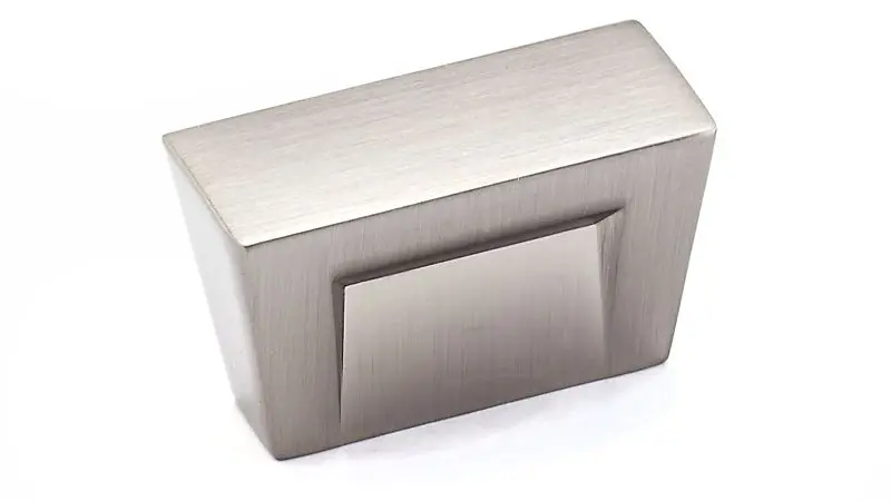 Richelieu Malba Gatherion 1 3/16-inch (30 mm) x 1/2-inch (13 mm) Brushed Nickel Modern Rectangular Cabinet Knob, BP3163233...
