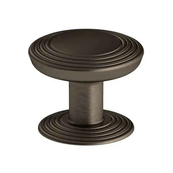 Richelieu Marsala Gatherion 1 9/16-inch (40 mm) Grooved Honey Bronze Transitional Round Cabinet Knob, BP707040HBRZ