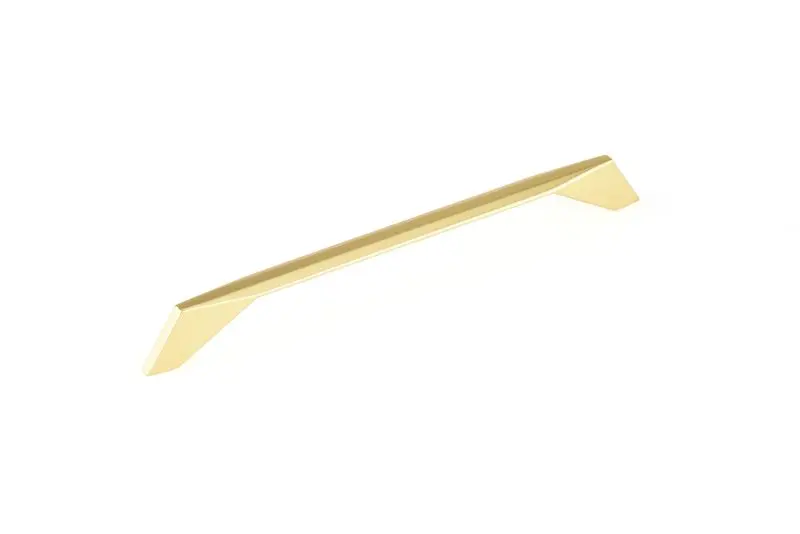 Richelieu Masset Gatherion 8 13/16-inch (224 mm) Textured Finish Gold Modern Rectangular Cabinet Pull, BP9256224165