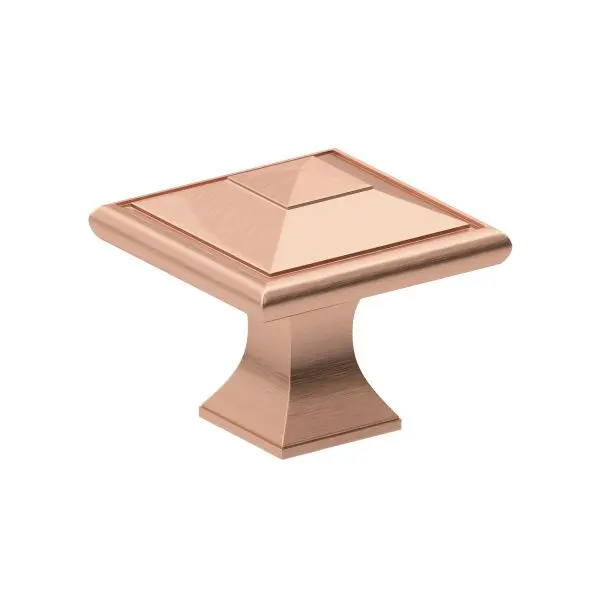 Richelieu Matera Gatherion 1 1/2-inch (38 mm) Rose Gold Transitional Square Cabinet Knob, 68893838192