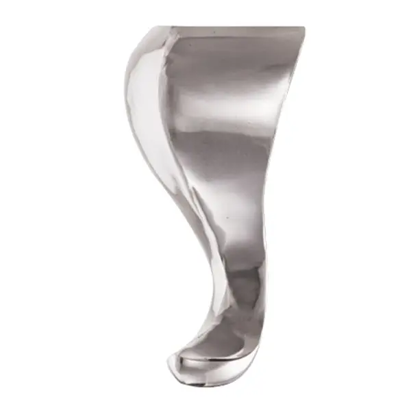 Richelieu Maximum-Strength 6-inch (152 mm) Curved Aluminum Furniture Leg, Brushed Aluminum Finish, 5600140