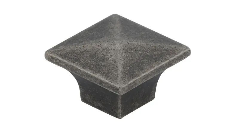 Richelieu McKenzie Gatherion 1 1/4-inch (32 mm) Pewter, Traditional Square Cabinet Knob, BP53082142
