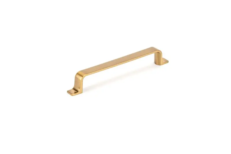 Richelieu Medium Ronda Gatherion 6 5/16-inch (160 mm) Aurum Brushed Gold Modern Rectangular Cabinet Pull, BP52003160158