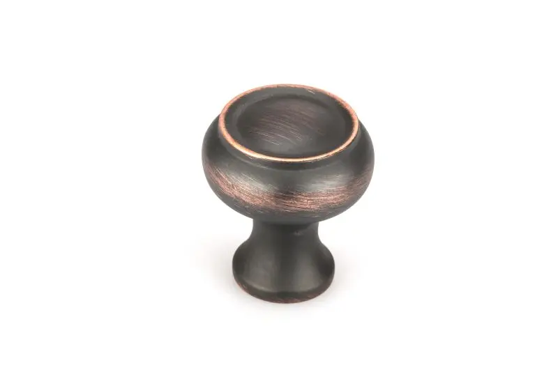 Richelieu Mercier Gatherion 1 3/16-inch (30 mm) Brushed Oil-Rubbed Bronze, Traditional Round Cabinet Knob, BP5120530BORB