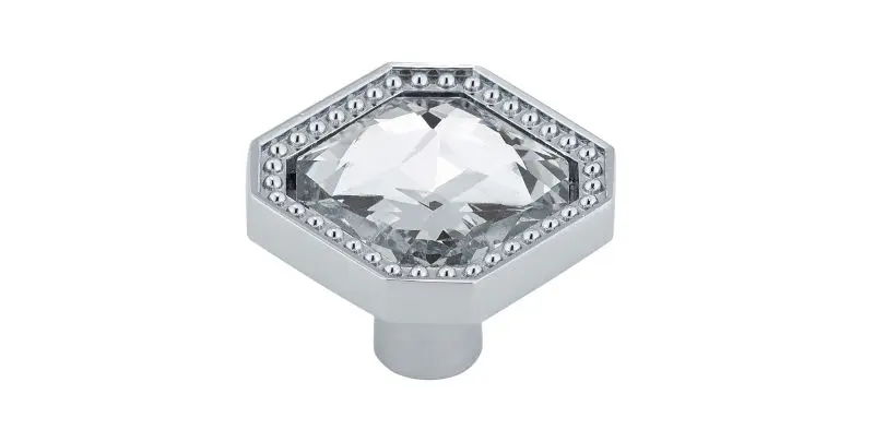 Richelieu Merritt Gatherion 1 1/4-inch (32 mm) Chrome-Plated and Crystal Modern Square Cabinet Knob, BP262603014001
