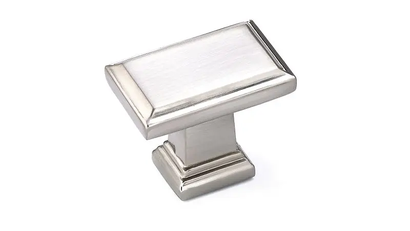 Richelieu Mirabel Gatherion 1 1/2-inch (38 mm) x 15/16-inch (24 mm) Brushed Nickel Transitional Beveled Rectangular Cabine...