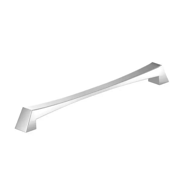 Richelieu Modular Vivara Gatherion 12 5/8-inch (320 mm) Chrome Modern Curved Rectangular Cabinet Pull, 5187320140