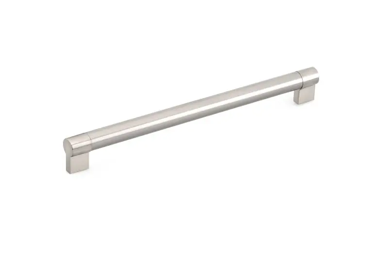 Richelieu Moncalieri Gatherion 12 5/8-inch (320 mm) Center-to-Center Brushed Nickel Modern Cabinet Pull, BP500320195