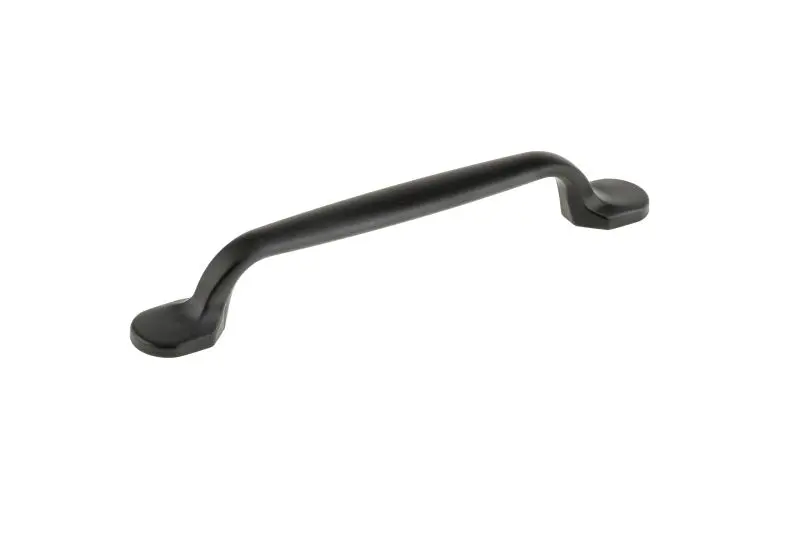 Richelieu Monceau Gatherion 5 1/16-inch (128 mm) Matte Matte Black, Traditional Curved Cabinet Pull, BP23775128900