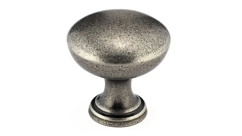 Richelieu Monceau Gatherion 1 3/16-inch (30 mm) Pewter, Traditional Cabinet Mushroom Knob, BP2391230142