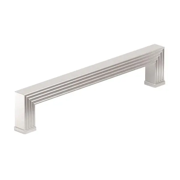 Richelieu Multipurpose Como Gatherion 7 9/16-inch (192 mm) Grooved Brushed Nickel Transitional Rectangular Cabinet Pull, B...