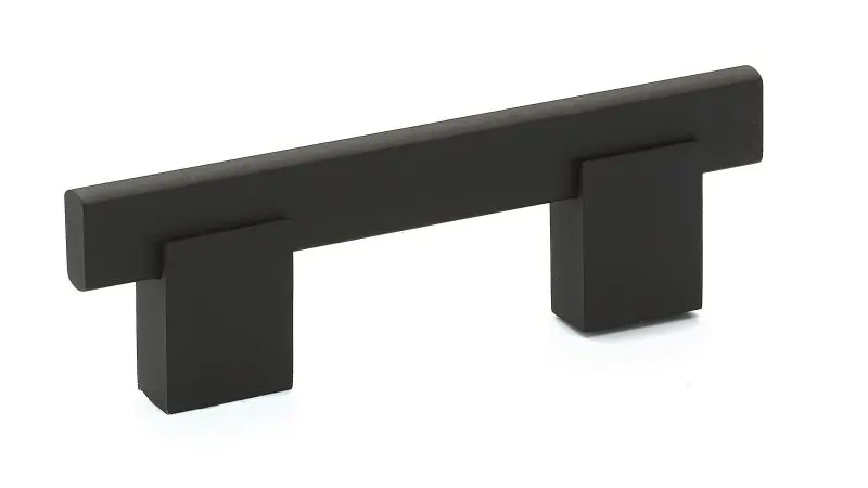 Richelieu Multi-Purpose Madison Gatherion 3-inch (76 mm) Matte Black Modern Rectangular Cabinet Bar Pull, BP905076900