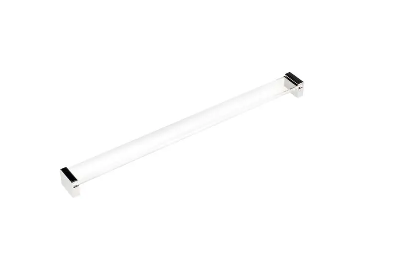 Richelieu Multipurpose Pomezia Gatherion 16 3/8-inch (416 mm) Clear and Chromium Modern Rectangular Cabinet Pull, BP877841...