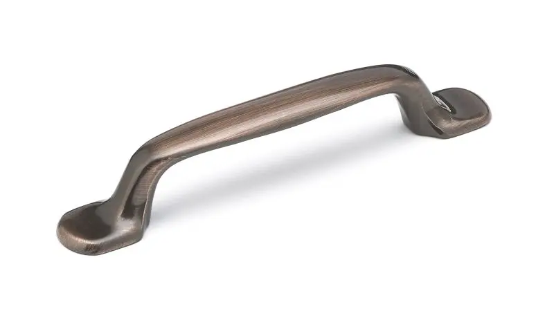 Richelieu Narrow Monceau Gatherion 3 3/4-inch (96 mm) Antique Copper, Traditional Curved Cabinet Pull, BP2377596194