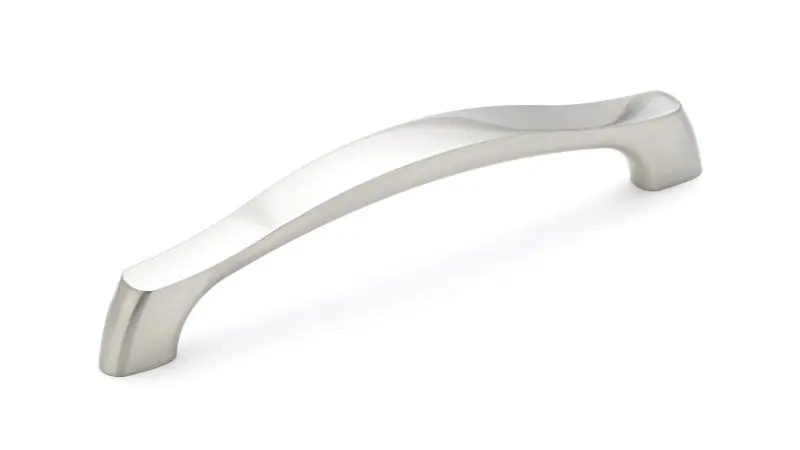 Richelieu Newtonbrook Gatherion 5 1/16-inch (128 mm) Textured Finish Nickel Modern Arched Cabinet Pull, BP811128195