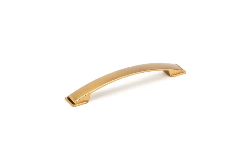 Richelieu Next-Generation Lucca Gatherion 6 5/16-inch (160 mm) Aurum Brushed Gold Modern Arched Cabinet Pull, BP83235160158
