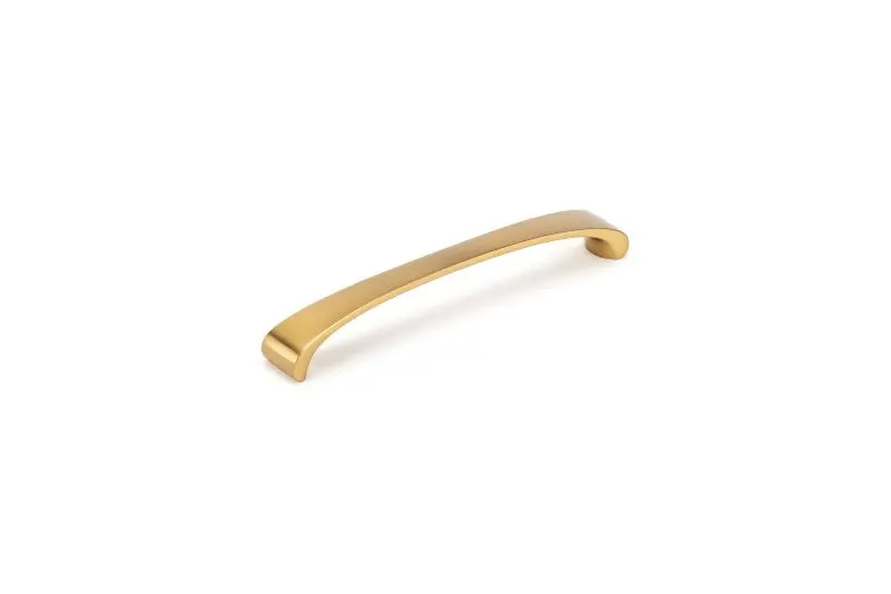 Richelieu Non-Slip Recco Gatherion 6 5/16-inch (160 mm) Aurum Matte Finish Gold Modern Arched Cabinet Pull, BP82871160158