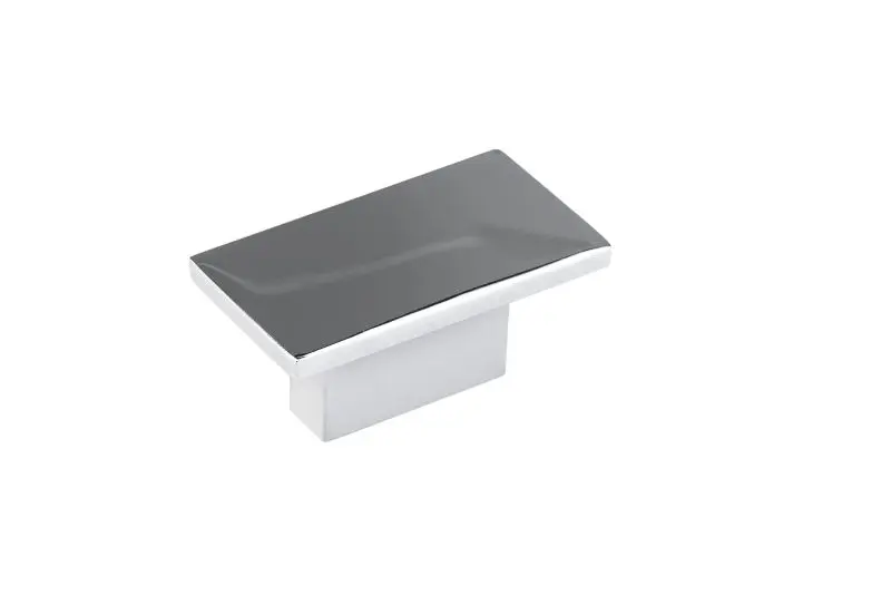 Richelieu No-Tool Flemingdon Gatherion 1 9/16-inch (40 mm) x 7/8-inch (22 mm) Sleek Nickel Modern Rectangular Cabinet Knob...
