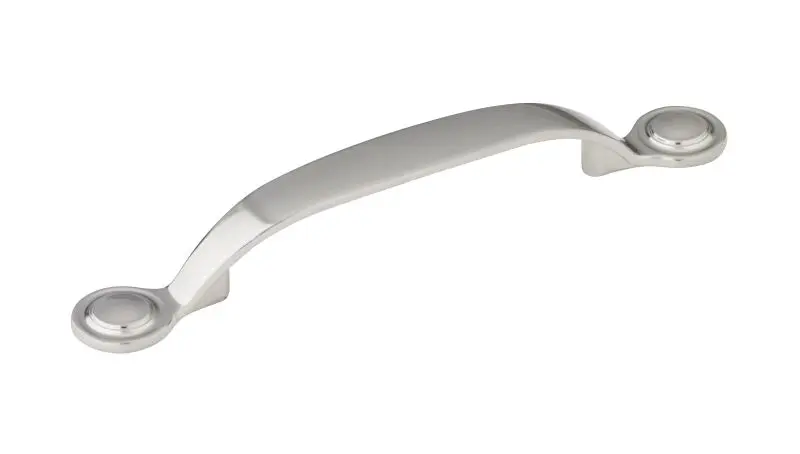 Richelieu Notre-Dame Gatherion 3 3/4-inch (96 mm) Textured Finish Electroless Nickel, Traditional Curved Cabinet Pull, BP2...